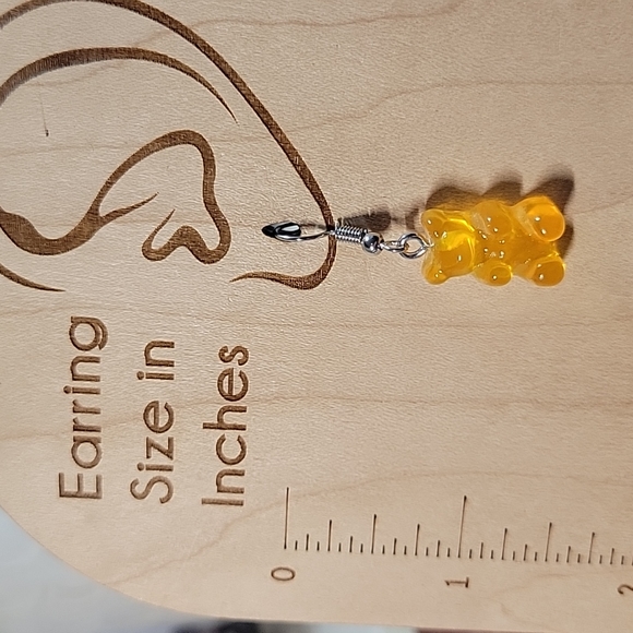 Gummy Bear Drop Earrings, orange - Picture 2 of 4